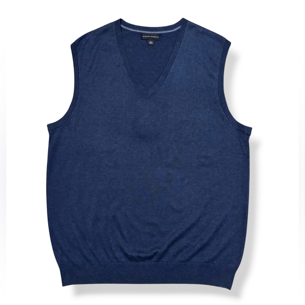 BANANA REPUBLIC Blue Silk Cotton Cashmere Blend Sweater Vest